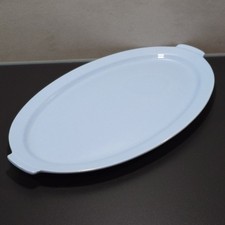 kleine, ovale Servierplatte aus Keramik in Hellblau von VILLEROY&BOCH METTLACH