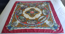 HERMÈS Seidentuch - Entente Cordiale Château d'Eu 1843 - rot/multi - 90 x 90 cm