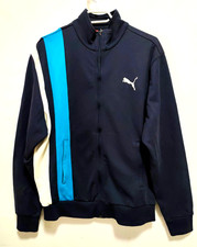 PUMA Herren Trainingsjacke Track Jacket Navy/Türkis/Weiß Gr. M Vintage