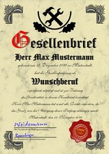 Gesellenbrief mit wunschberuf - gesellenbrief,