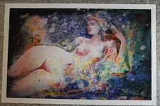 Fuchs Ernst, Farbgiclee, handsigniert, num. 155/300-Europa-auf Leinwand, groß