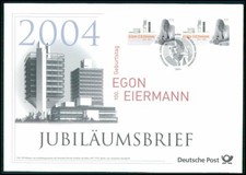 GERMAN POST ANNIVERSARY-FDC 2004 EGON EIERMANN ARCHITECTURE OLIVETTI u727