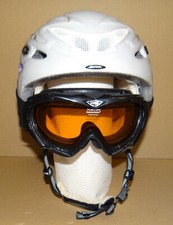 Skihelm Alpina Scara, unisex, weiß-viola, Größe S ca. 52-56, mit Skibrille UVEX