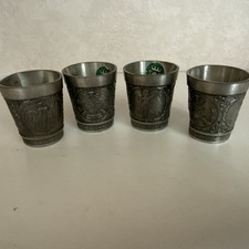 Zinnbecher / Jagdmotiv / Jagd / Jäger /223 Gr Pinnchen Schnapsgläser