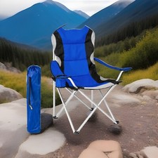 Campingstuhl Faltstuhl Klappstuhl Regiestuhl Anglerstuhl Angler gepolstert blau