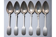 6x 13-Lot Silberlöffel 223g Spatendekor echtes Silberbesteck 812,5er Echtsilber