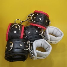 WeißRot/Schwarz PU Leder