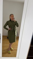 Damen, HemdKleid, Olivengrün