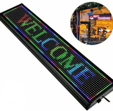Leuchtschild LED Display Laufschrift Open Leuchtreklame 7 Farben 100x20 cm 220V