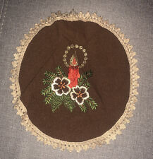 Weihnachtsdecke / Bestickt / Rund / Braun