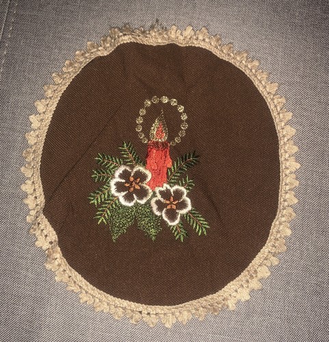Weihnachtsdecke bestickt - weihnachtsdecke, /
