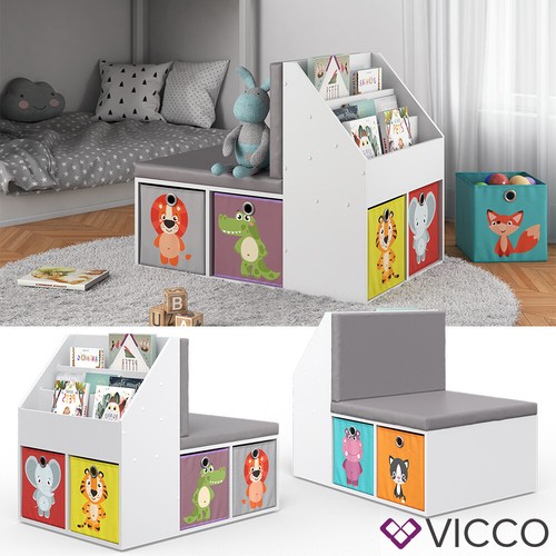 Kinderregal mit sitzbank - mit, 6