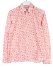 Agnes B Shirt Herren (UK) 40 Gespreizter Kragen Geknöpft Rot Muster