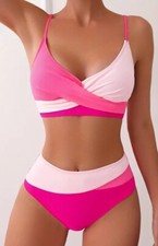Damen Bikini-Set mit Farbverlauf und Wickeldesign, Größe XXL (46)
