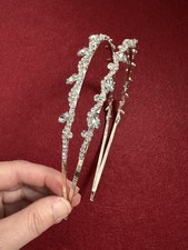 Bijou Brigitte Strass Haarreif Glitz Kopfschmuck „Double Sparkle“ florales Dekor