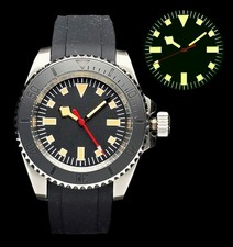 41mm Custom MOD Taucheruhr Automatic DIVER watch Snowflake Dial - Rubber Armband