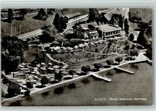 13056952 - Luzern Luftbild - Strand Restaurant Hermitage, gute Erhaltung AK
