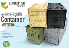 Schiffs Container Set - 4er Set Frachtcontainer - Klemmbausteine - Eisenbahn