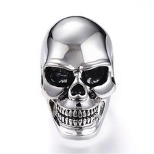 Ring Totenkopf Biker Rocker XXL groß massiv silber Freimaurer Herren Männer