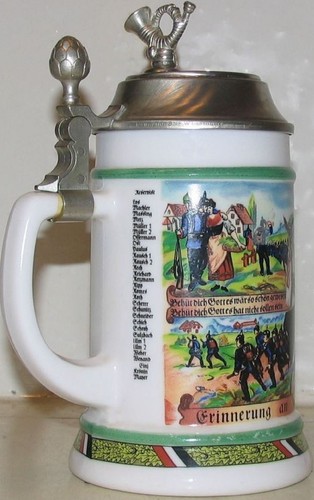 Bierkrug mit zinndeckel - bierkrug,
