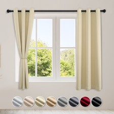2x Vorhänge Blickdicht Thermo Gardine Verdunklung mit Ösen Verdunklungs vorhang