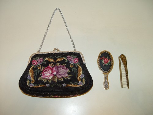 Antike gobelin handtasche - antike, rose