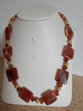 Halskette ,Feuerachat,  52 cm, , Magnet, Handarbeit, eigene Herst.