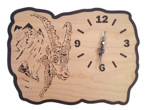 Designwanduhr motiv steinbock - motiv,
