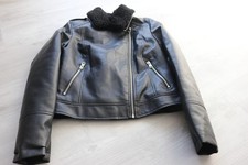 DeFacto Kunstlederjacke XS schwarz gebraucht