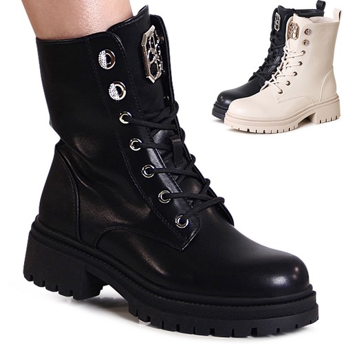 Damen plateau stiefeletten - plateau,