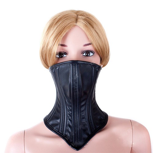 Leder bondage halsband - pu,