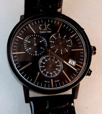 Große schwarze Herrenarmbanduhr Calvin Klein Chronograph - NEUWERTIG (93722)