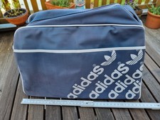 ADIDAS Sporttasche orig. aus den 70er Jahren blau weißer Schriftzug mit Gurt TOP
