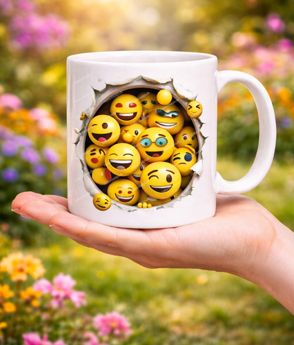 Lustige tasse emoji cartoon - 3d,