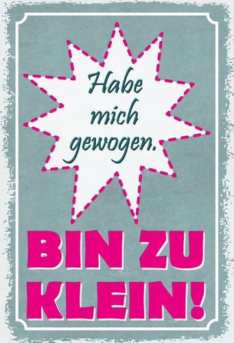 Metall schild 12x18cm - 12x18cm, gewölbt