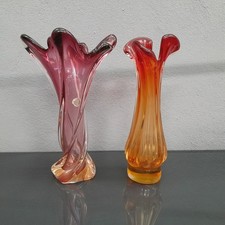 2x Murano Glas Vasen