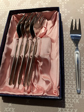 DDR Besteck - 6 Kuchengabeln im Karton, gebraucht