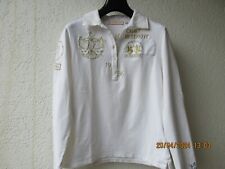 La Martina Damen Shirt Polo Weiß mit Gold Gr. M