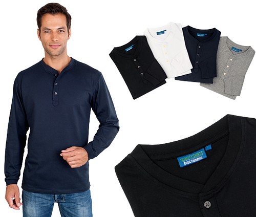 Langarm serafino shirt mit - langarm,