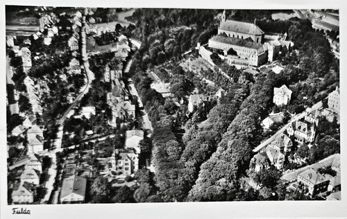 Fulda luftaufnahme 1960er - ak,