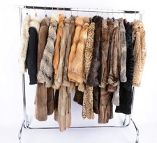 17 Echt Pelz Mantel Konvolut Nerz Waschbär Fuchs Musquash Kaninchen Swakara Lamm Vintage