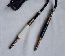 Alte Telefon Klinkenstecker mit Stoffkabel + Knickschutz 1940er-50er Jahre