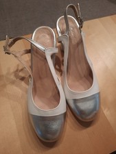 Pumps Damenschuhe, Weiß Silber, Gr.38