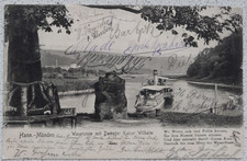 AK Hann. Münden Weser - Weserstein, Raddampfer, Schiff, Gedicht - versandt 1904