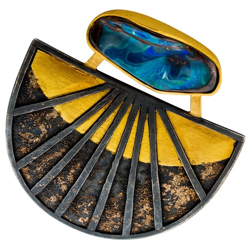 Boulder opal anhänger 18k - boulder,
