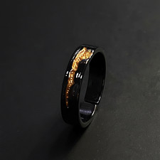 Herrenring schwarz gold - schwarz,