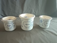 DDR Kahla Zwiebelmuster 3 Gewürzdosen Porzellan Kobalt Unterglasur