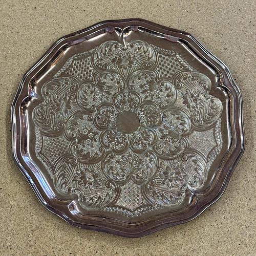 Silber tablett rund 5cm - silber, 34,5cm