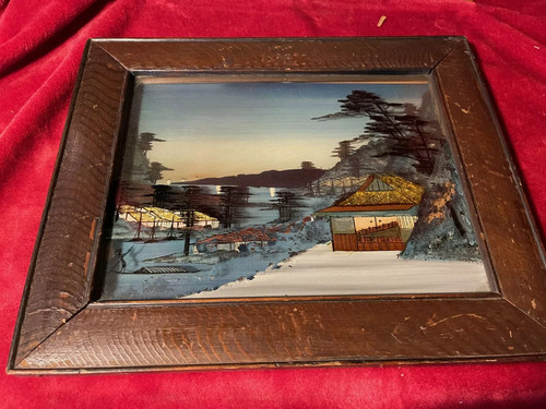 Meiji hinterglasmalerei - meiji,