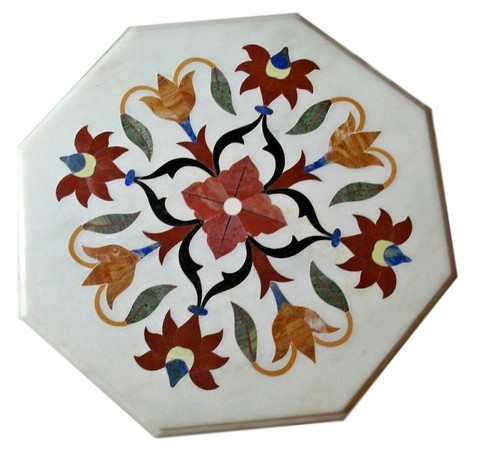 Marmor eck tischplatte - 12",